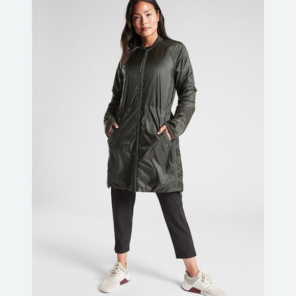 Athleta Summit Insulated Parka Jacket Coat Womens Mountain Olive Size Medium - Picture 1 of 16